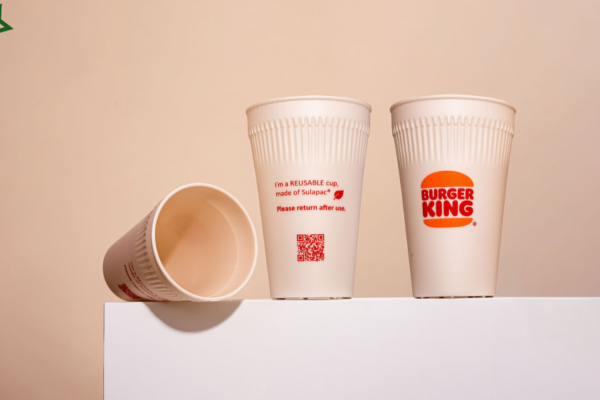 Large White Plastic Burger King Cup