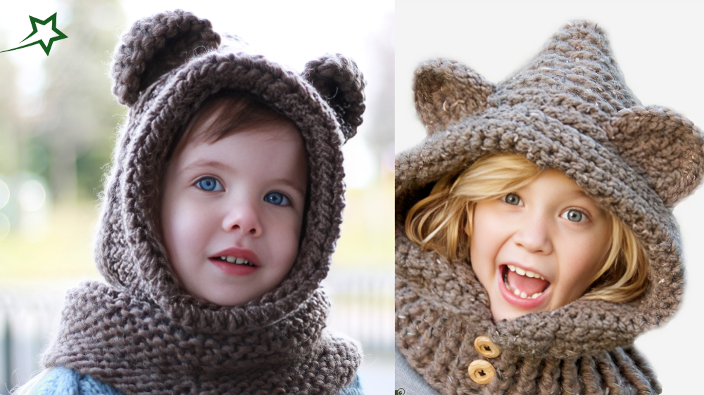 Bear Hooded Scarf Crochet